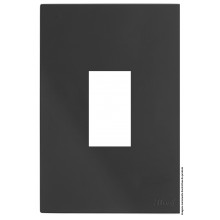 Placa 1 Módulo Vertical com Suporte 4x2 - RECTA Grafite Satin Fosco